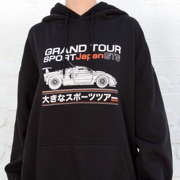 Brandy Melville Tops - Brandy Melville / John Galt Black Christy Grand Tour Hoodie (Japanese Race Car)
